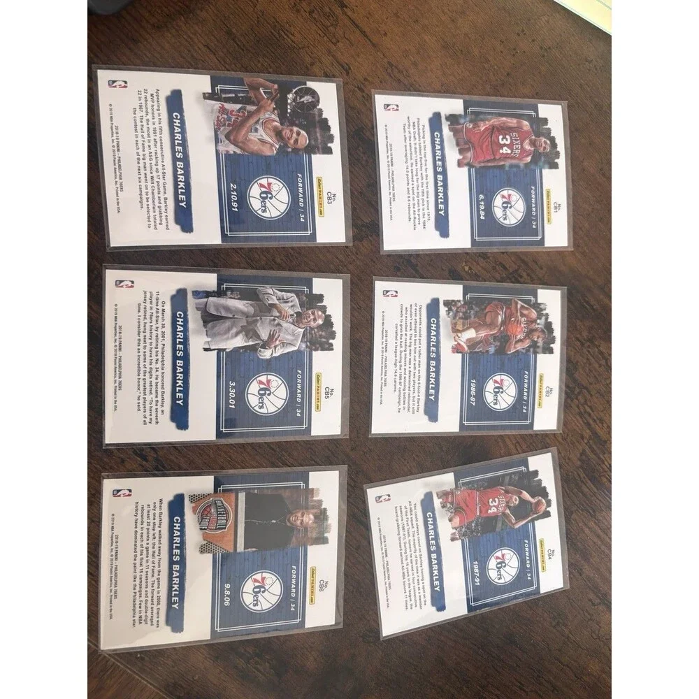 Charles Barkley Career Highlights Philadelphia 76ers Basketball Panini 6 Cards